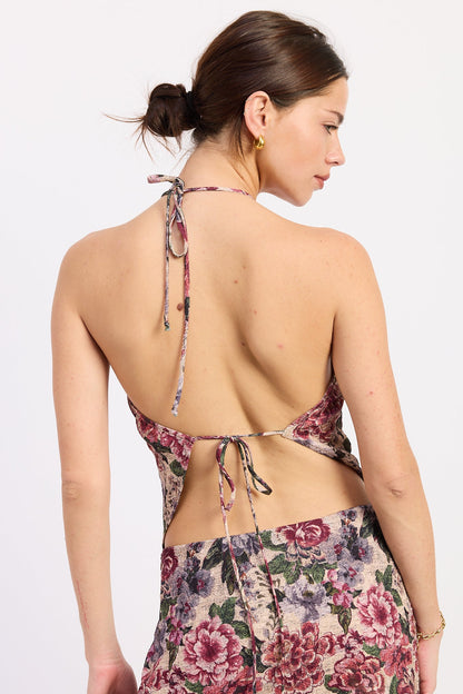 Emory Park Karissa Top in Flower Jacquard view 3 - Karissa Top Reformation