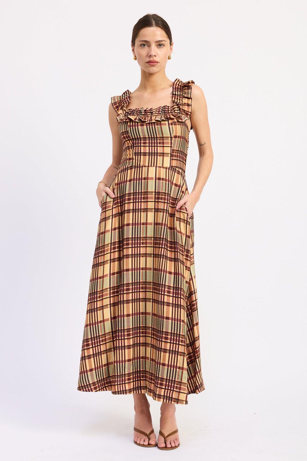 Emory Park Kathleen Midi Dress in Almond - Kate Midi Dress