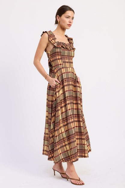 Emory Park Kathleen Midi Dress in Almond view 2 - Kate Midi Dress