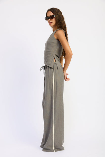 Emory Park Keira Pants in Burgundy Ivory Stripe view 8 - Keira Pants Brandy Melville (bottom)