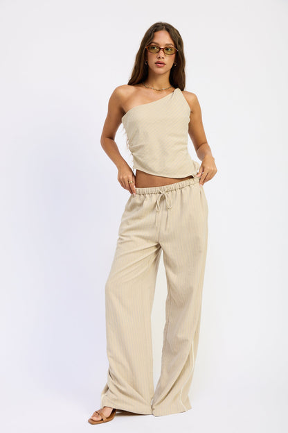 Emory Park Keira Top in Grey Blue Stripe view 4