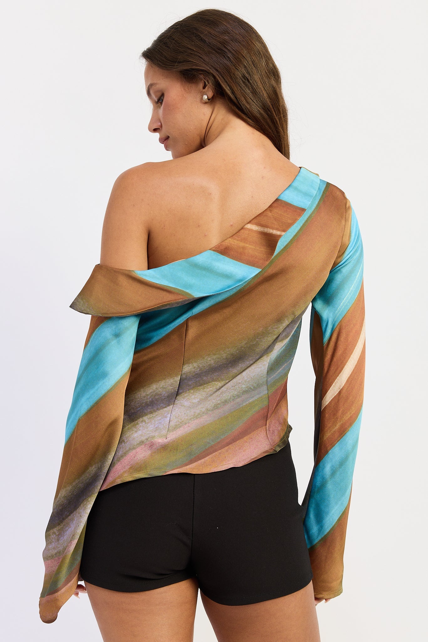 Emory Park Kiara Top in Brown Multi view 3 - Kiara Topstep