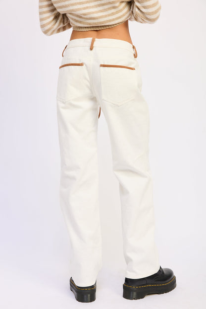 Emory Park Liliana Jeans in Ivory view 3 - Liliana Mumy Jeans (bottom)
