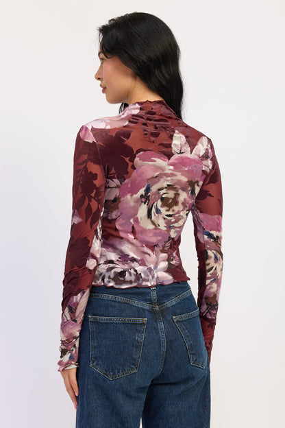 Emory Park Lilith Mesh Top in Burgundy Purple view 3 - Lilith Tattoo Ideas