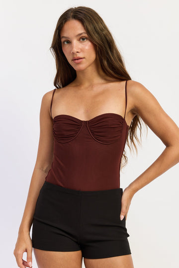 Emory Park Lillian Bodysuit Top in Cayenne