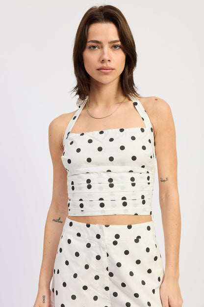 Emory Park Lola Top in Off White Black Polka Dot view 4 - Lola Tops