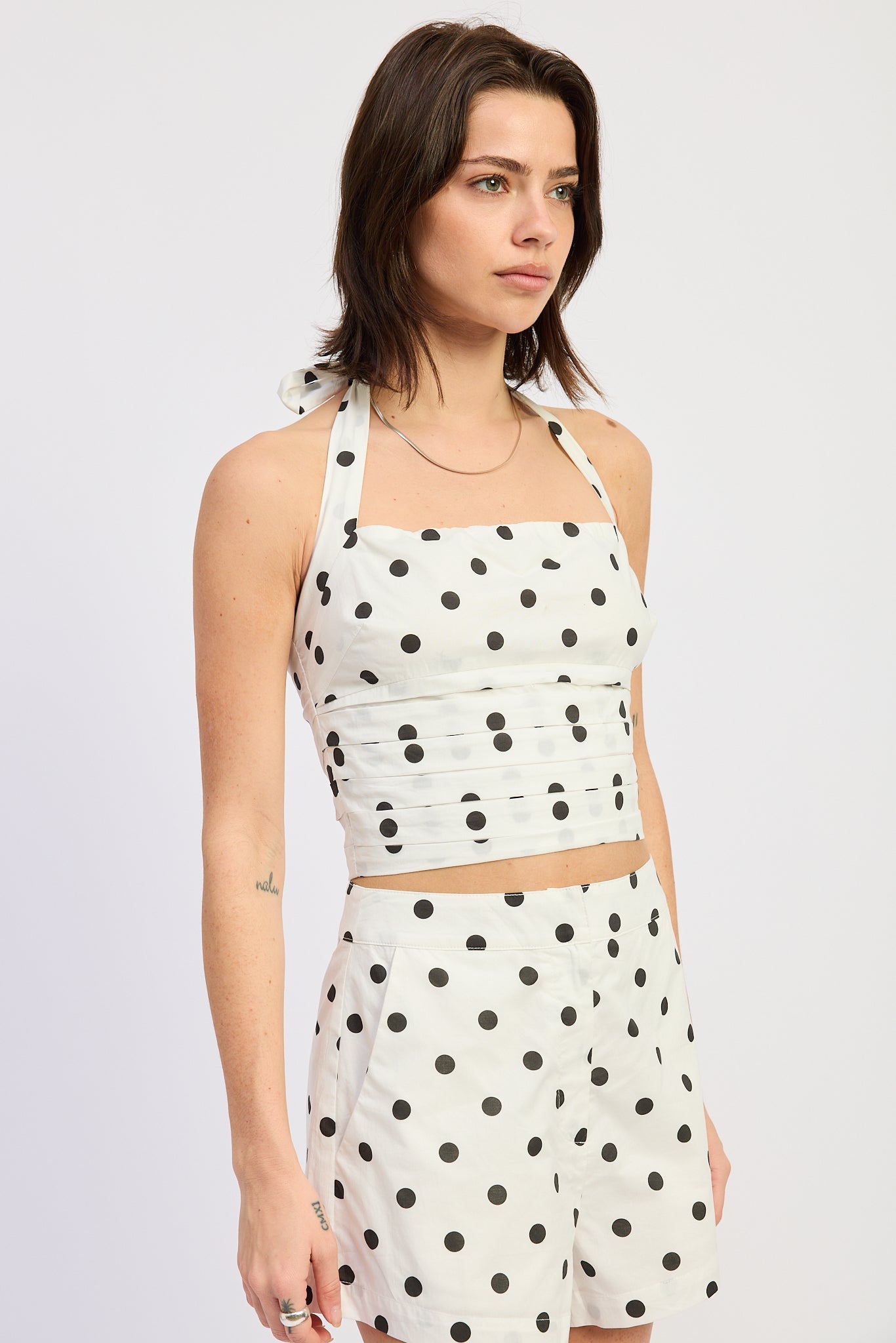 Emory Park Lola Top in Off White Black Polka Dot view 5 - Lola Tops
