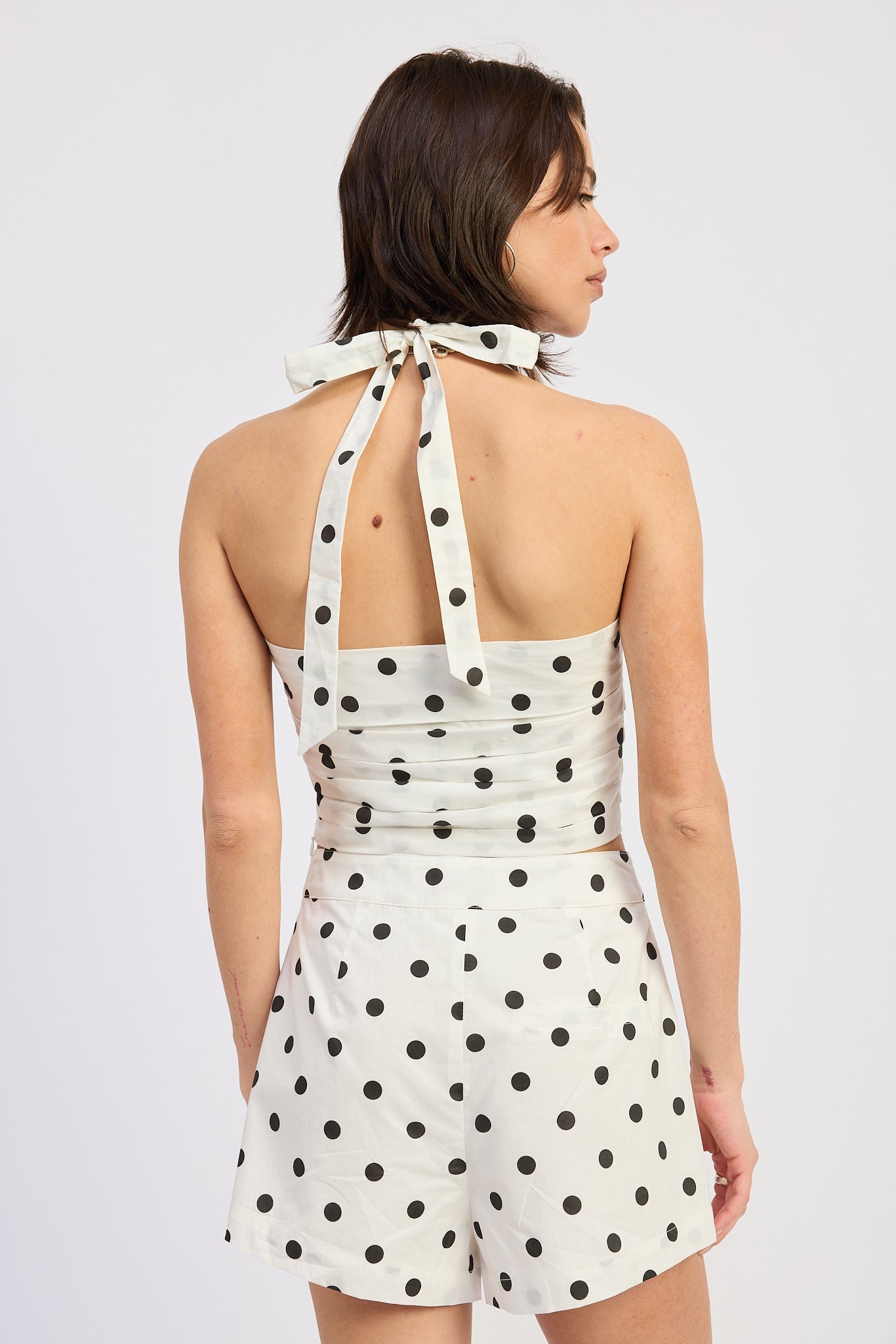 Emory Park Lola Top in Off White Black Polka Dot view 6 - Lola Tops