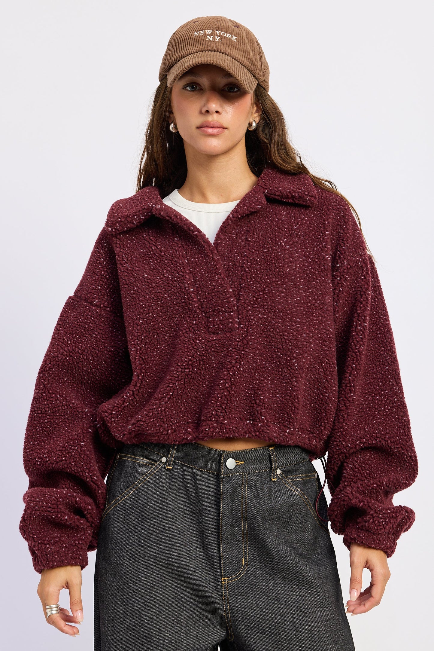 Emory Park Luella Sweater in Burgundy - Luella Sweater For Ladies (top)