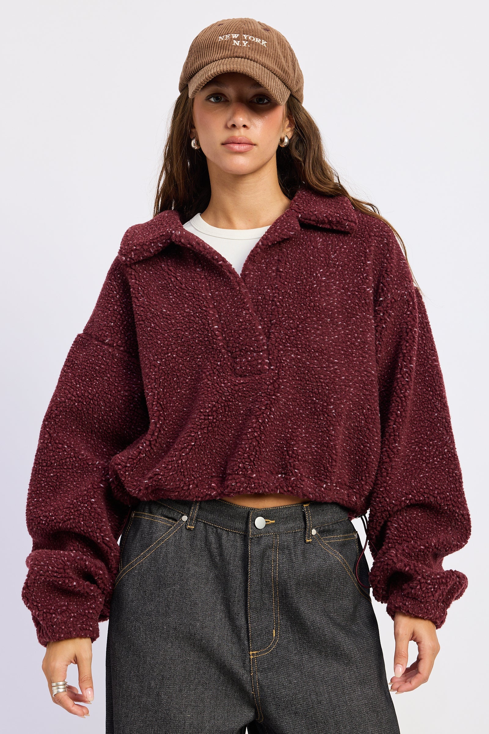 Emory Park Luella Sweater in Burgundy - Luella Sweater For Ladies (top)