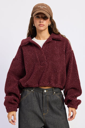 Emory Park Luella Sweater in Burgundy - Luella Sweater For Ladies (top)