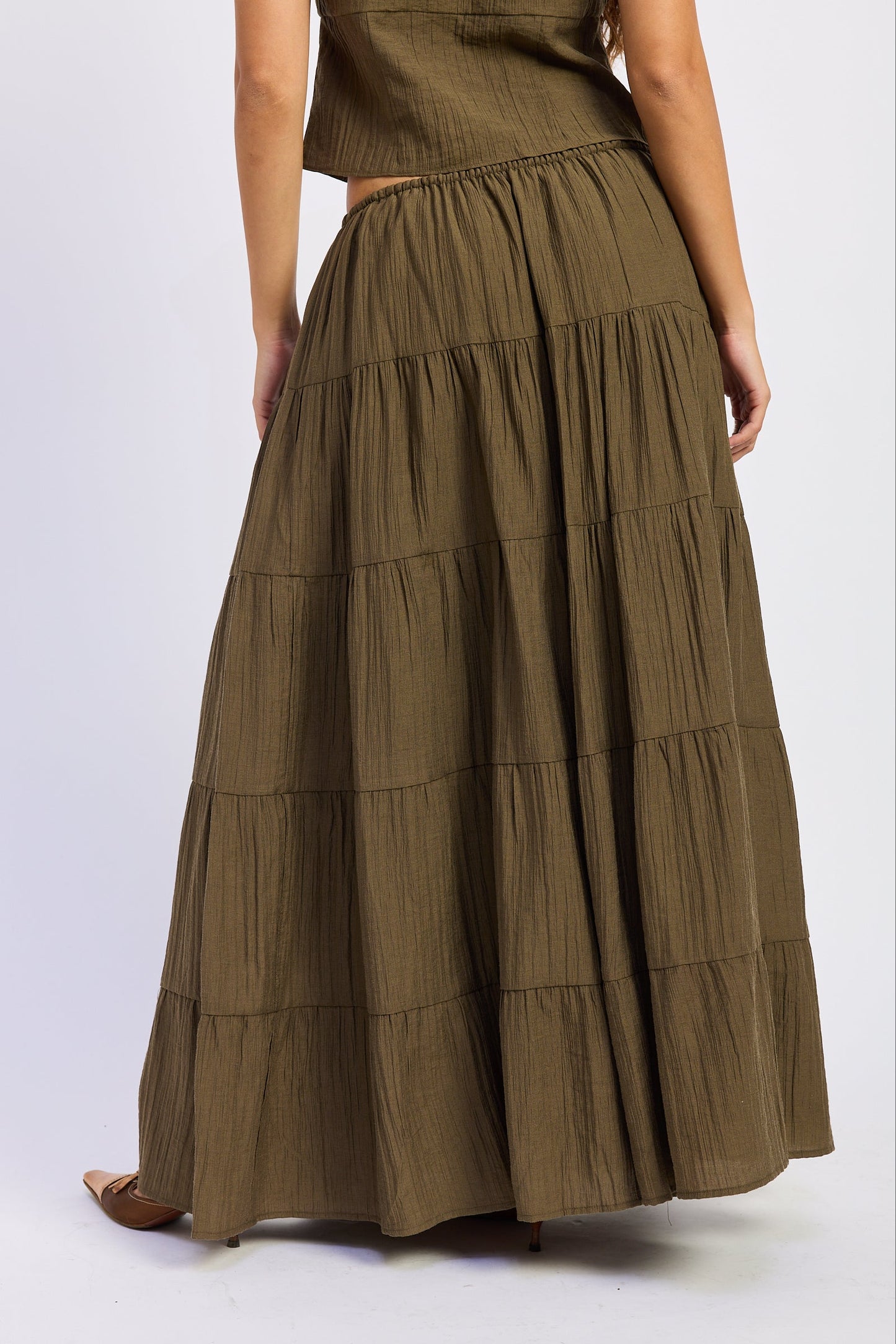 Emory Park Lumina Maxi Skirt in Olive view 3 - Lumina Maxi Dress