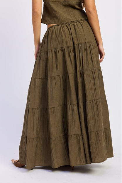 Emory Park Lumina Maxi Skirt in Olive view 3 - Lumina Maxi Dress