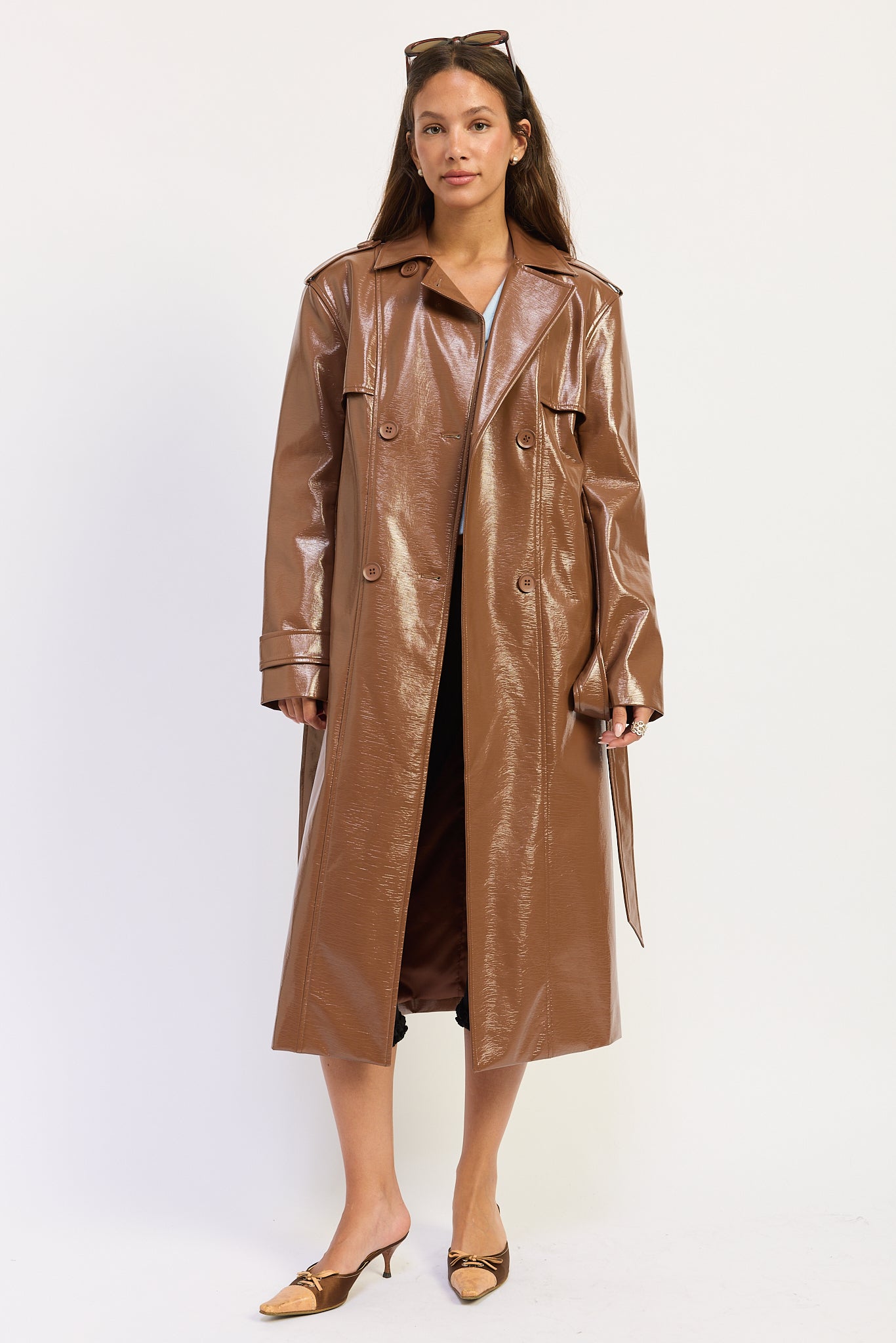 Emory Park Madelyn Coat in Dusty Blue view 4 - Madelyn Cline Coat (layer)