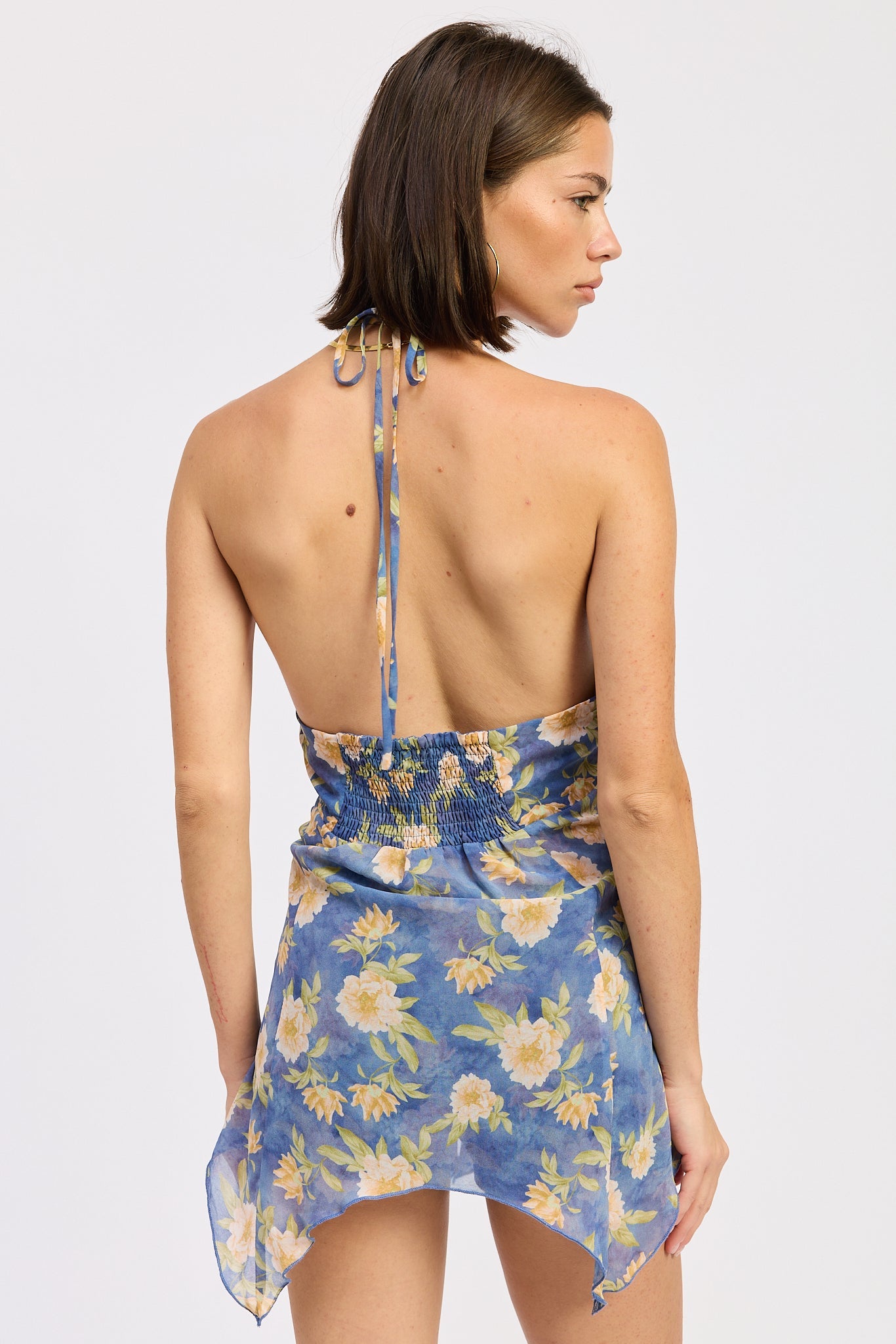 Emory Park Maia Halter Top in Blue Multi view 3 - Maia Halter Top Charcoal