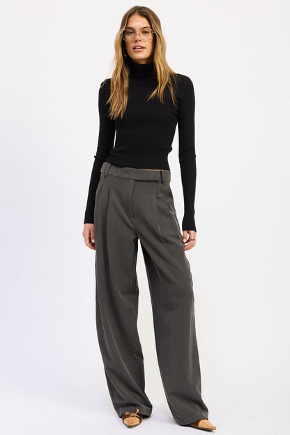 Emory Park Maika Pants in Charcoal - Maika Tennis Flare Pants (bottom)