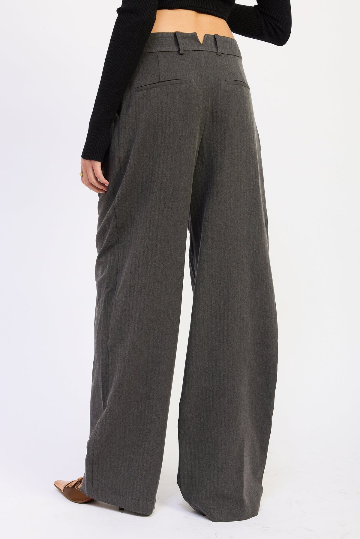 Emory Park Maika Pants in Charcoal view 3 - Maika Tennis Flare Pants (bottom)
