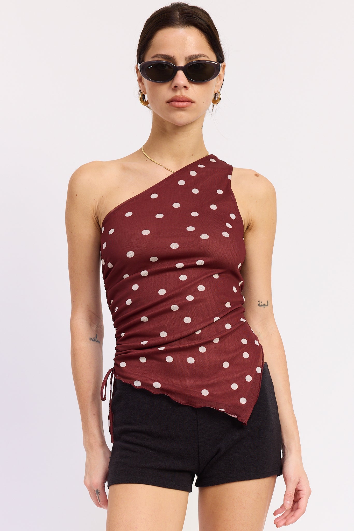 Emory Park Maya Top in Maroon Polka Dot - Maya Top Gun
