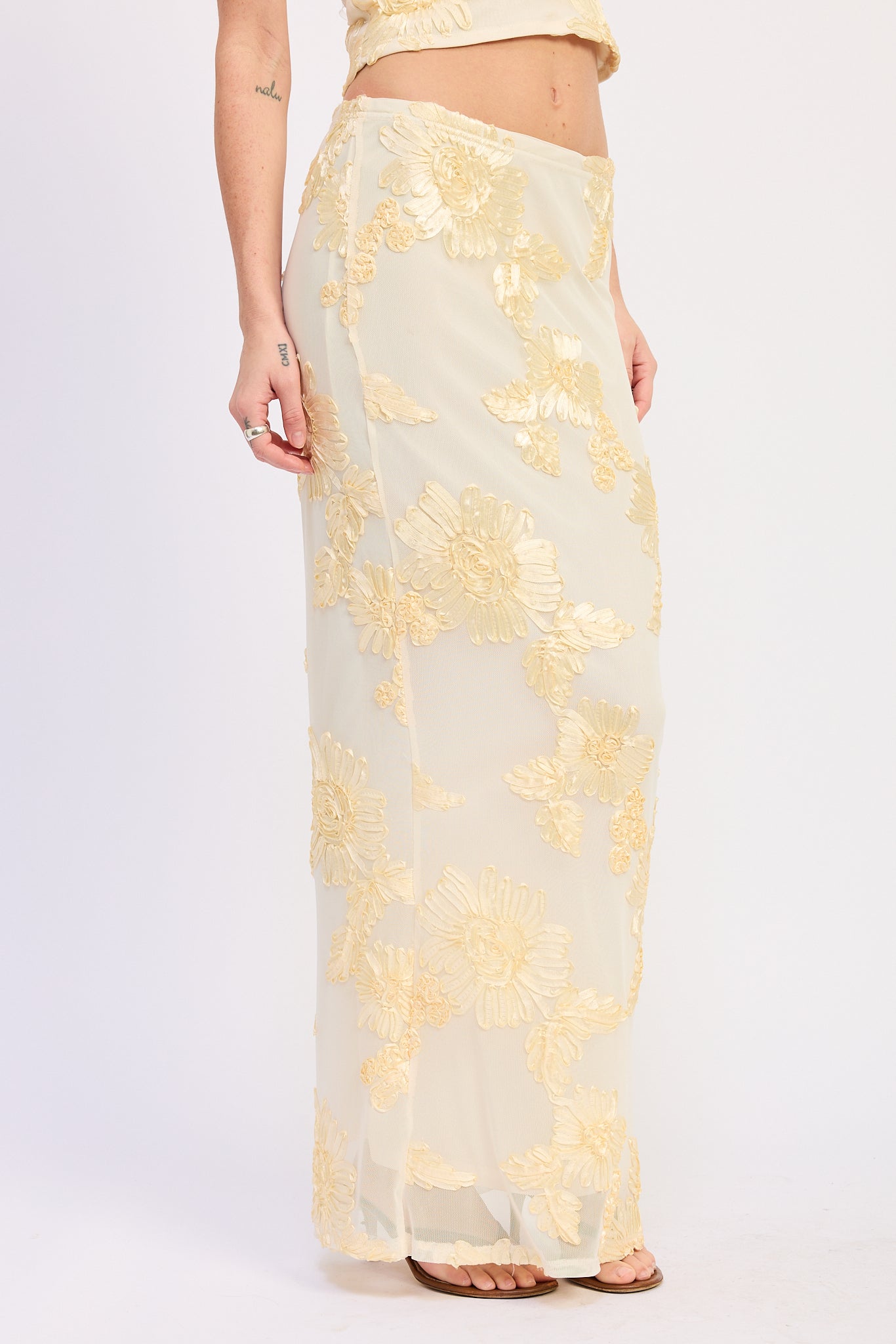 Emory Park Milena Maxi Skirt in Ivory view 2 - Milena Maxi Dress