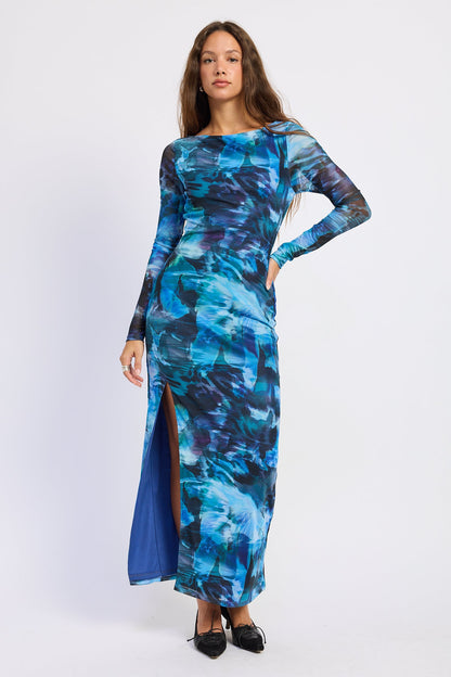 Emory Park Miranda Maxi Dress in Blue Multi - Miranda Maxi Dress Coral And Blue