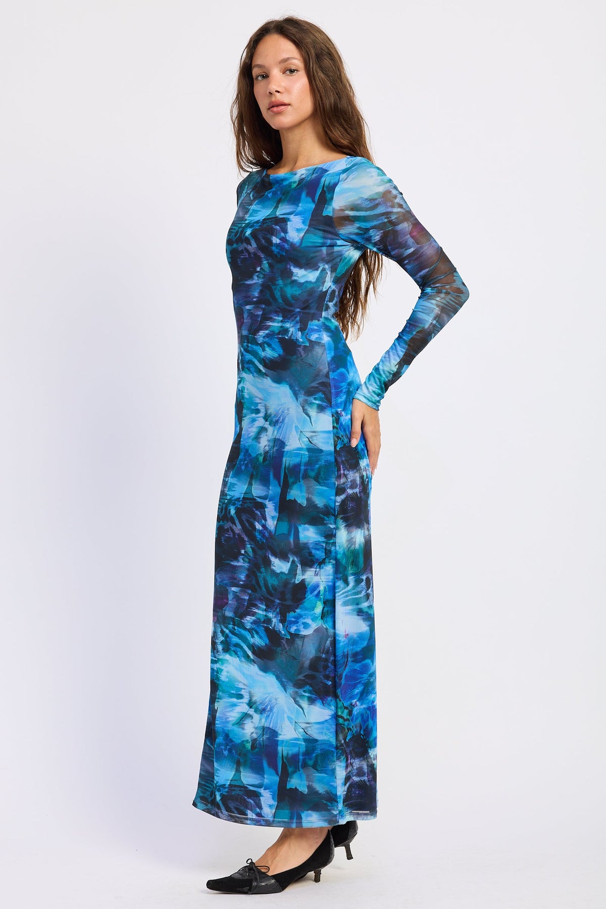 Emory Park Miranda Maxi Dress in Blue Multi view 2 - Miranda Maxi Dress Coral And Blue