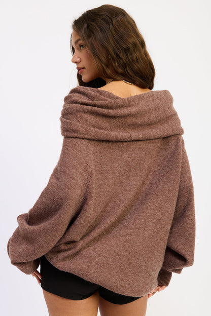Emory Park Nadia Sweater in Chocolate view 3 - Reformation Nadia Sweater (top)