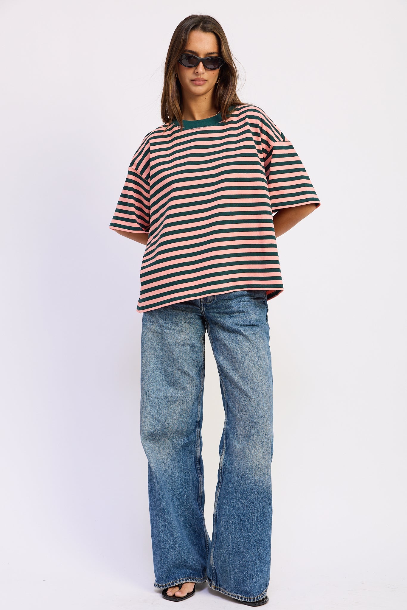Emory Park Nerissa Oversized Top in Dusty Blue Red view 4 - Relaxed Fit