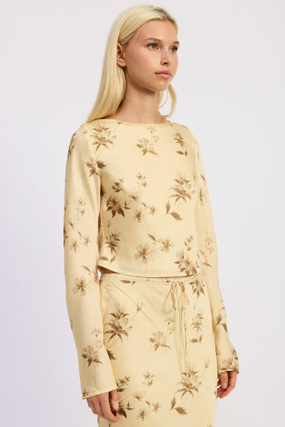Emory Park Niamh Blouse in Butter Yellow Print view 2 - Nia Blouse (top)