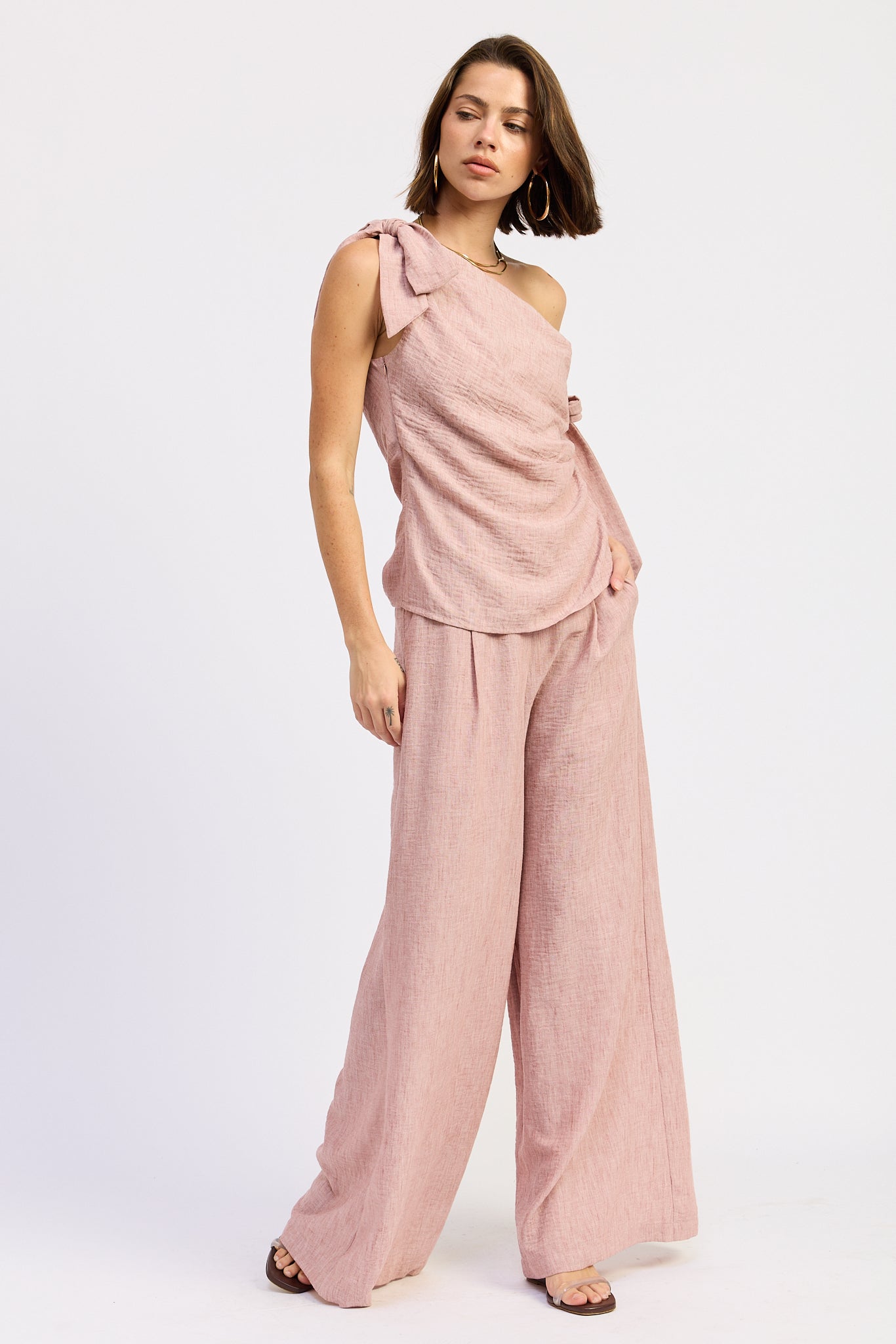 Emory Park Noelia Pants in Rose view 2 - Noelia Pants Brandy (bottom)