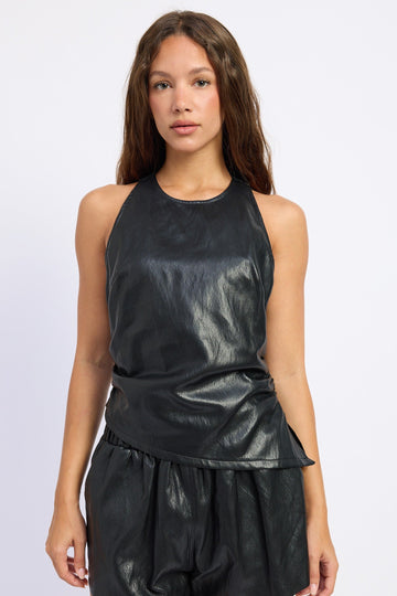 Emory Park Nora Halter Top in Black - Nora Tie Halter Top