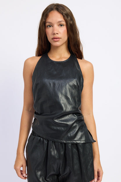 Emory Park Nora Halter Top in Black - Nora Tie Halter Top
