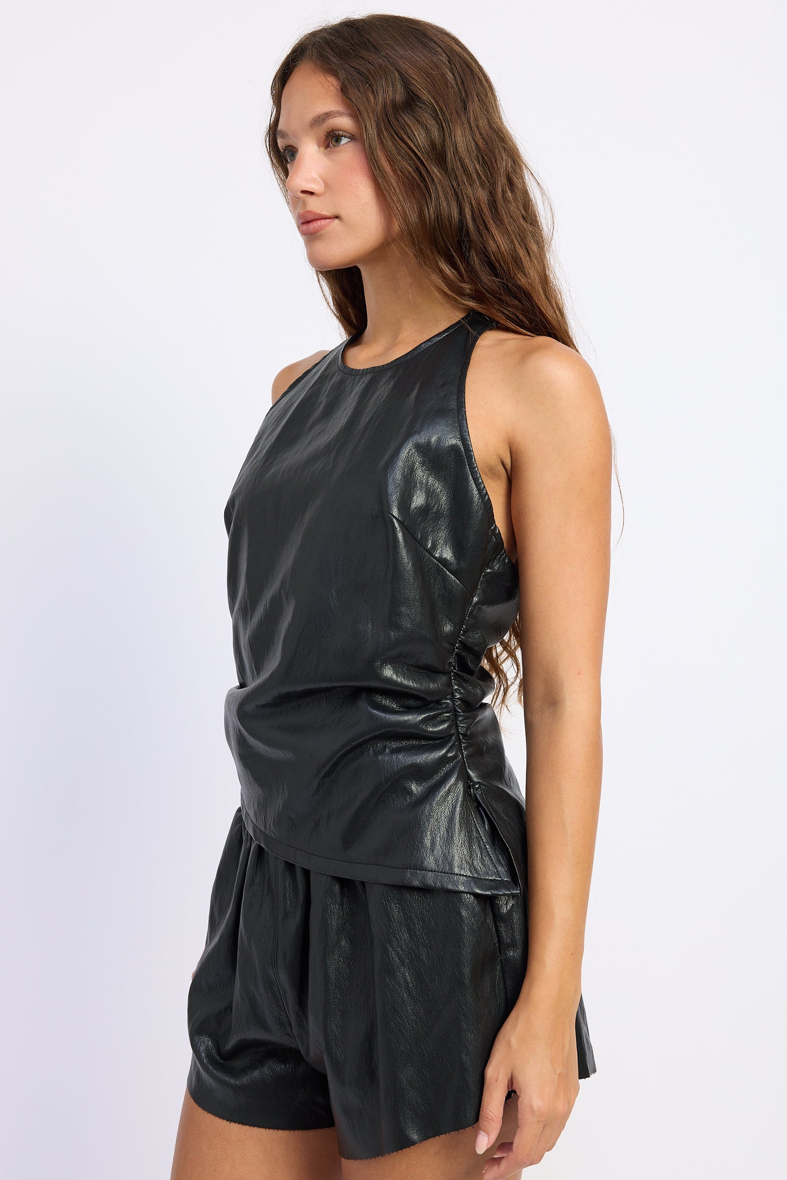 Emory Park Nora Halter Top in Black view 2 - Nora Tie Halter Top