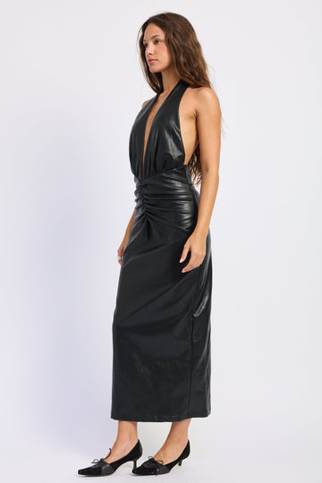 Emory Park Nora Midi Dress in Black view 2 - Nora Midi Dress Free People