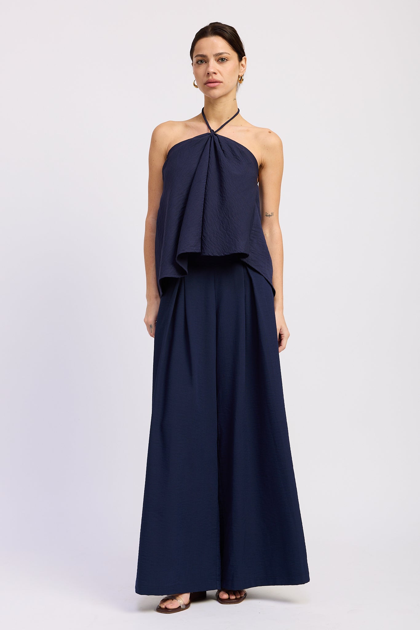 Emory Park Nora Wide Leg Pants in Navy view 8 - Nora Wide Media (bottom)