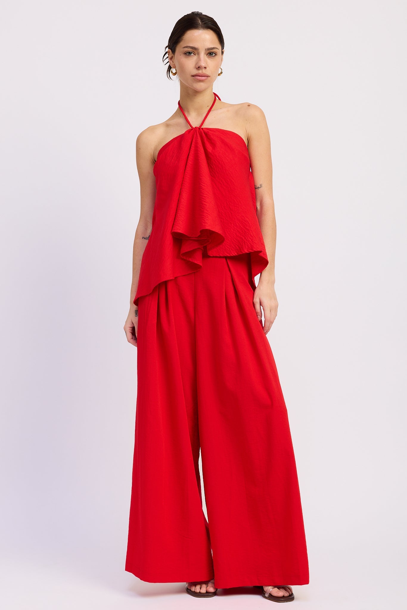 Emory Park Nora Wide Leg Pants in Off-White view 4 - Nora Wide Media (bottom)