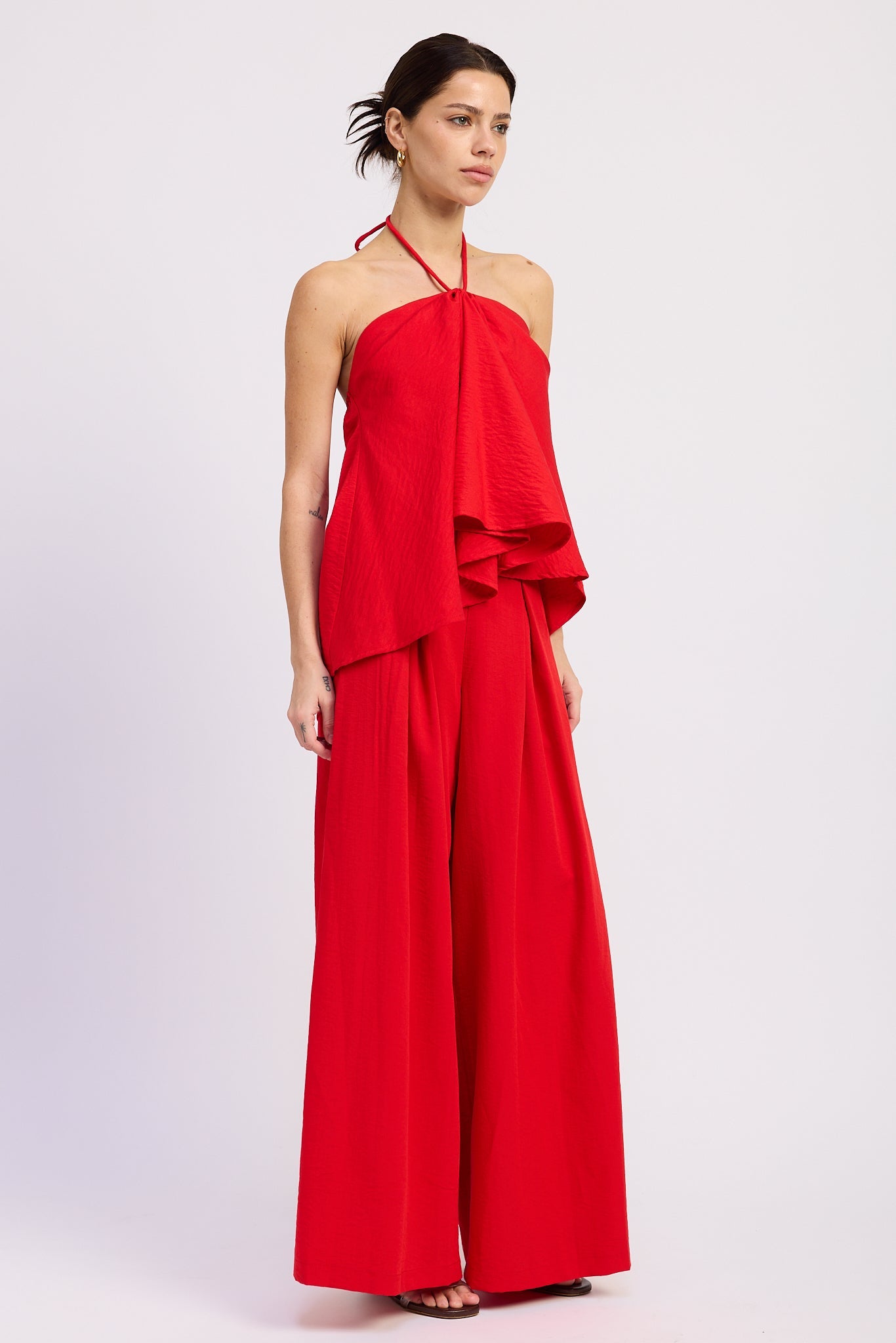 Emory Park Nora Wide Leg Pants in Off-White view 5 - Nora Wide Media (bottom)
