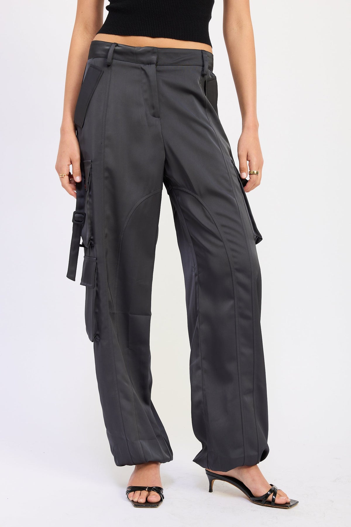 Emory Park Novalie Cargo Jogger in Beige view 4 - Comfort Stretch - Nova Cargo Jeans (bottom)
