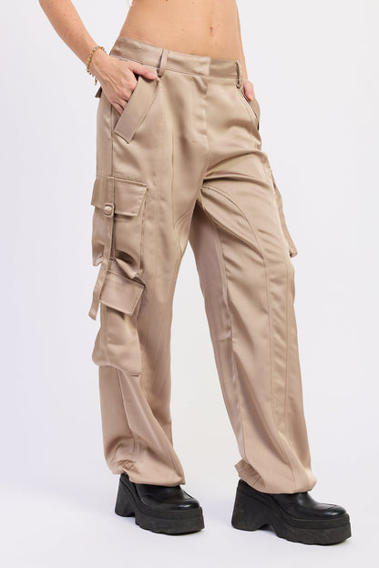 Emory Park Novalie Cargo Jogger in Beige view 6 - Comfort Stretch - Nova Cargo Jeans (bottom)