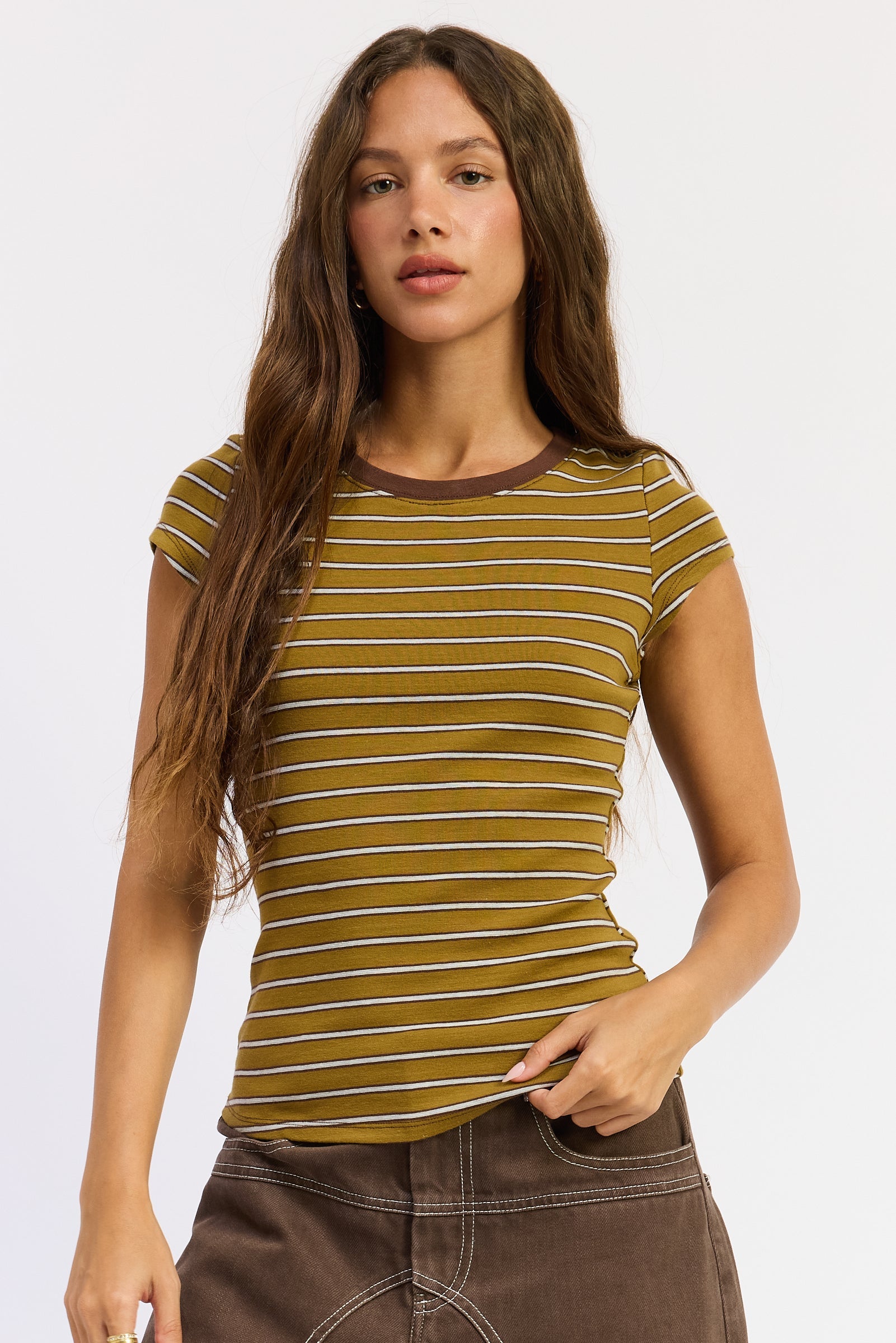Emory Park Nyree Top in Ivory Stripe