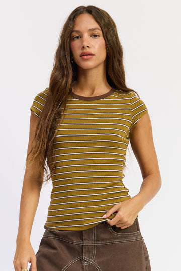 Emory Park Nyree Top in Ivory Stripe