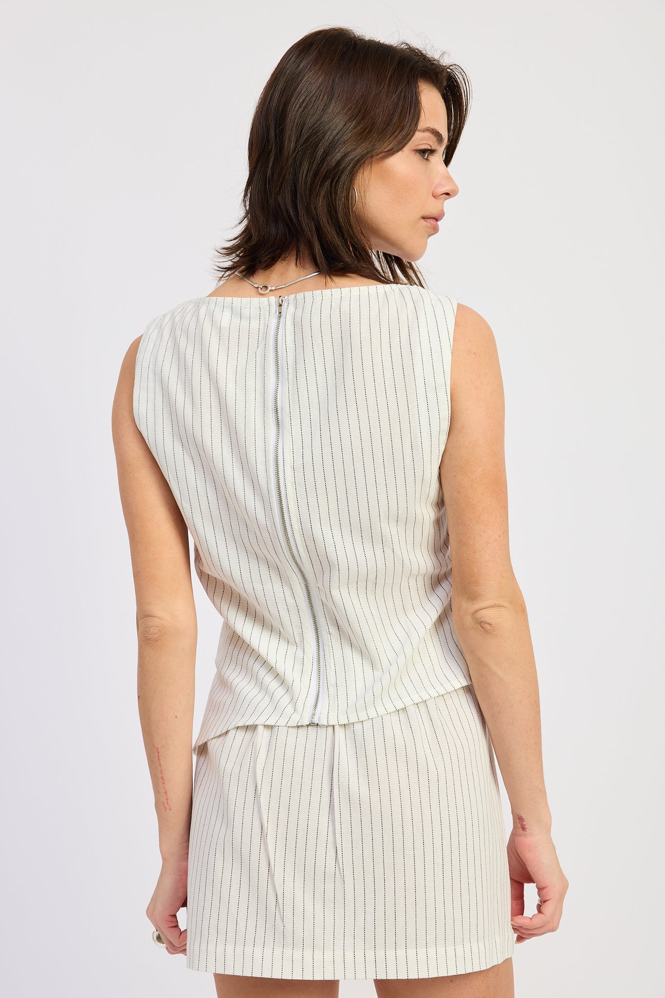 Emory Park Olivia Top in Off White Black Stripe view 3 - Oliva Top Shelf Seconds
