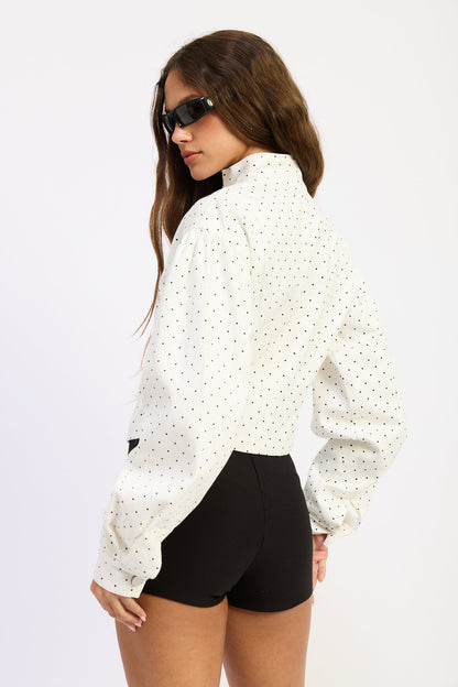 Emory Park Paris Jacket in Off White Black Polka Dot view 3 (layer)