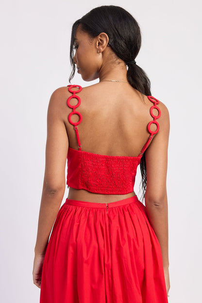 Emory Park Poppy Crop Top in Red view 3 - Poppy Tank Top