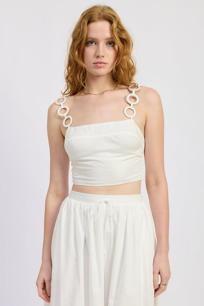 Emory Park Poppy Crop Top in White view 5 - Poppy Tank Top