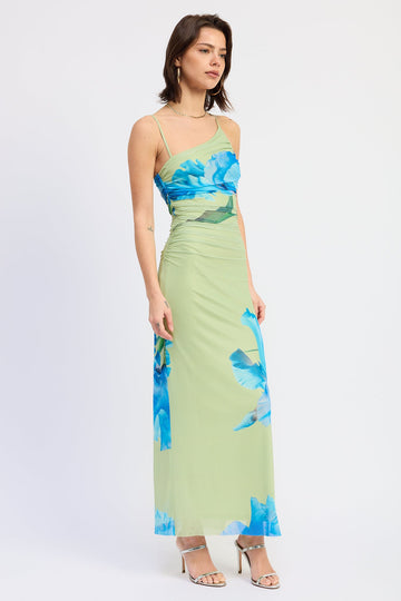 Emory Park Raven Maxi Dress in Green Blue Floral view 2 - Raven Maxi Dress Sndys