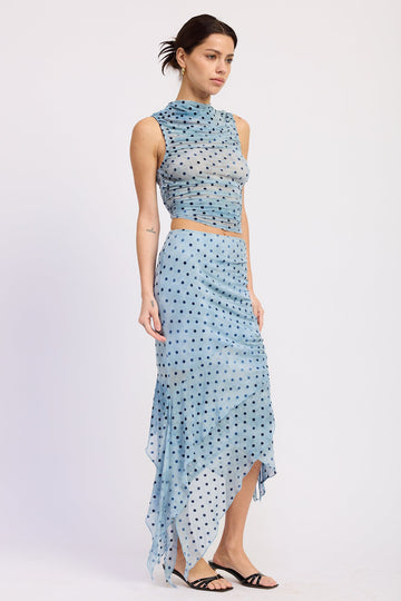 Emory Park Rhea Tank Top in Blue Polka Dot view 2 - Rhea Ripley Tank Top