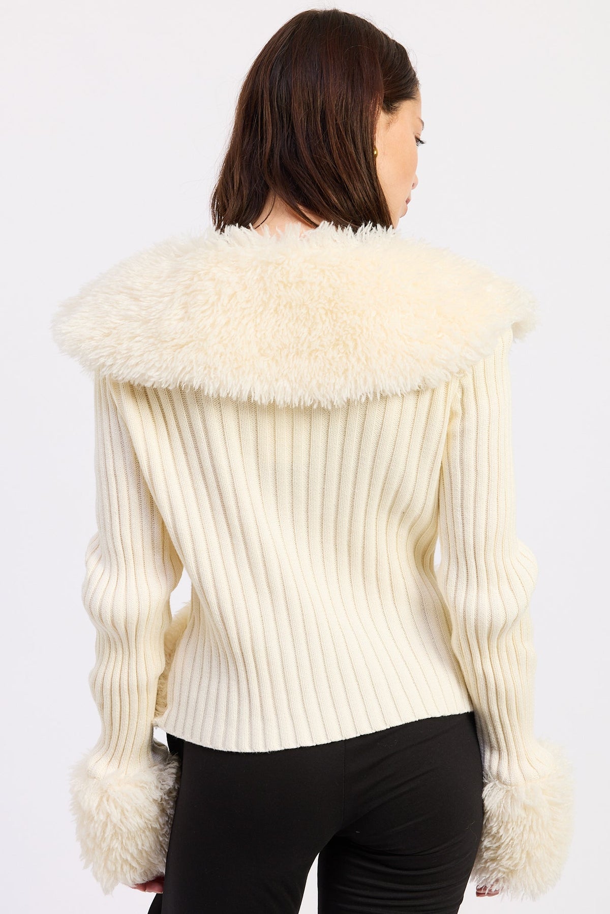 Emory Park Riva Cardigan Top in Off-White view 3 - Riva Cardigan Zip