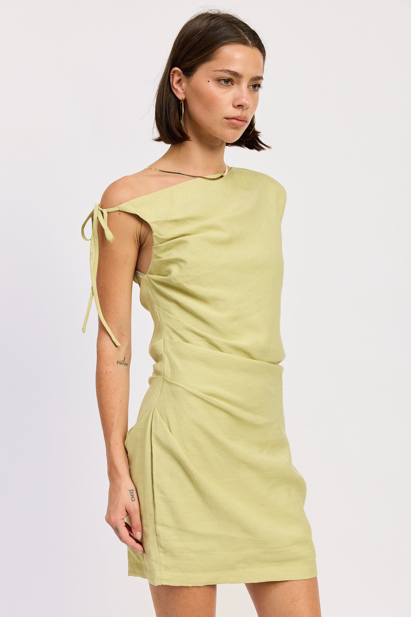Emory Park Riven Mini Dress in Lime view 2