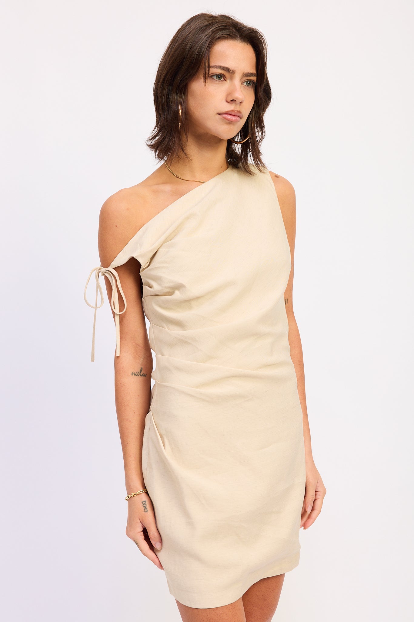 Emory Park Riven Mini Dress in Oat view 6
