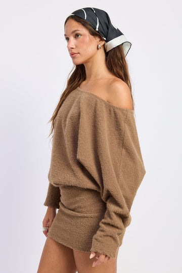 Emory Park Rosaline Mini Dress in Dark Brown view 2 - Rosaline Mini Dress Elevator Disco